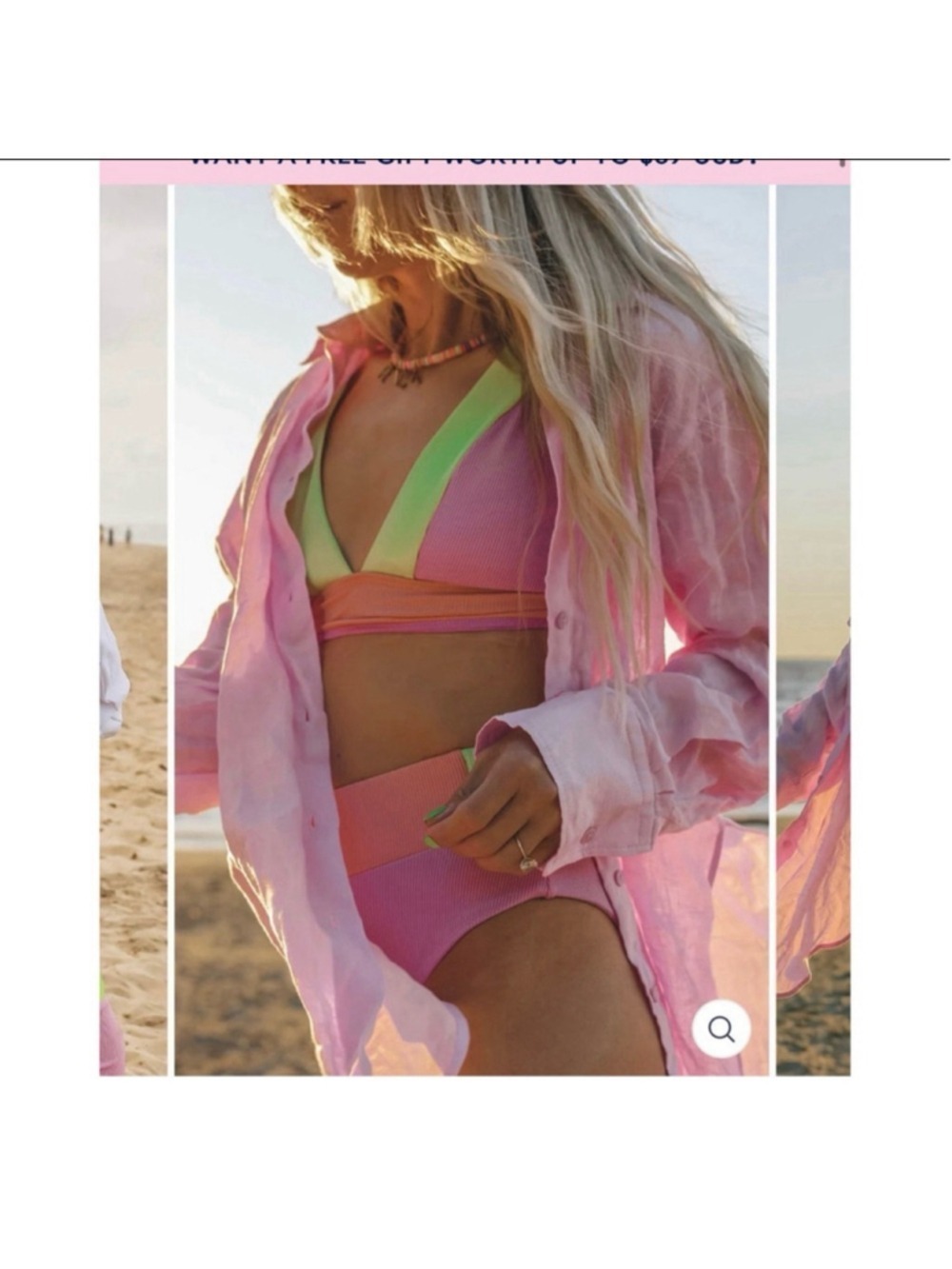 NWT Infamous Swim x Erica Shaw Lola Triangle Bikini Top - Size Small - Picture 3 of 10